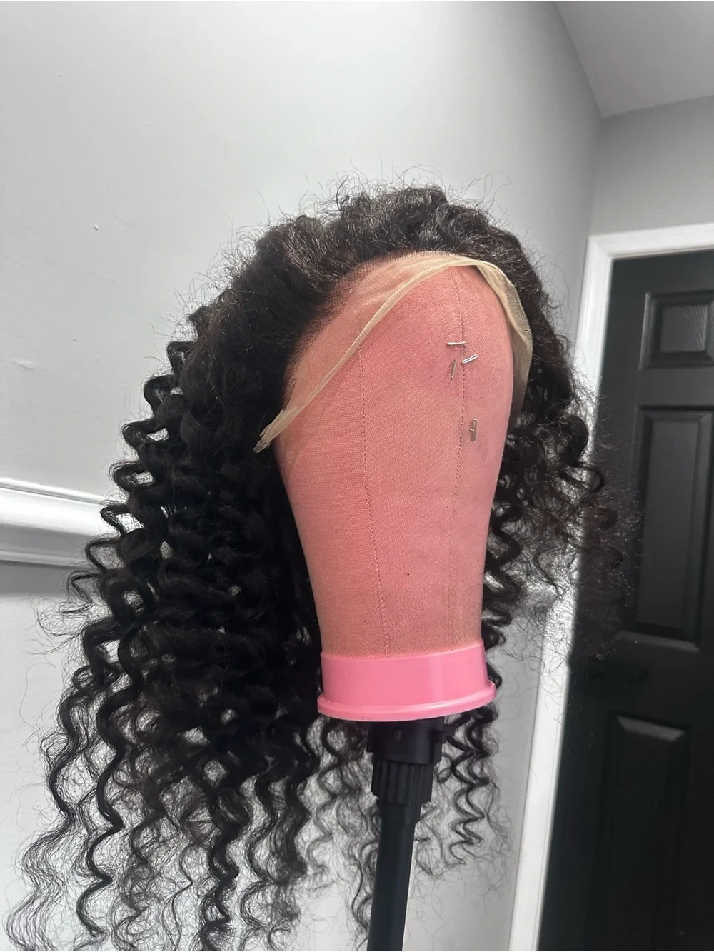 Natural Deep Wave 13by4 Lace Front Wig - Black 24 inch